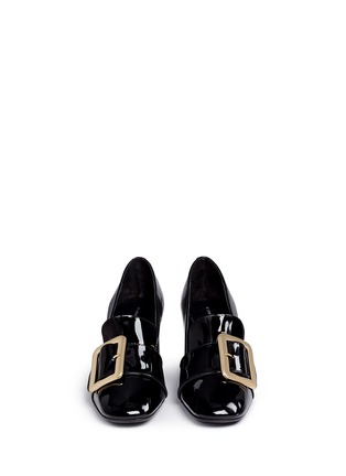 Front View - Click To Enlarge - FABIO RUSCONI - 'Vernice' buckle patent leather loafer pumps