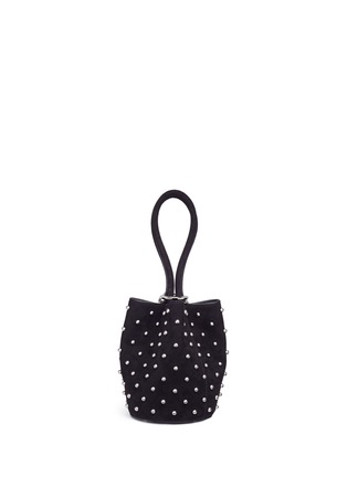 Detail View - Click To Enlarge - ALEXANDER WANG - 'Roxy' mini stud suede chain bucket bag