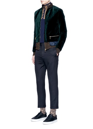 Figure View - Click To Enlarge - KOLOR - Tech fabric underlay velvet bomber jacket