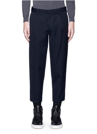 Main View - Click To Enlarge - KOLOR - Zip cuff cropped wool pants