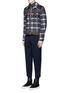 Figure View - Click To Enlarge - KOLOR - Zip cuff cropped wool pants