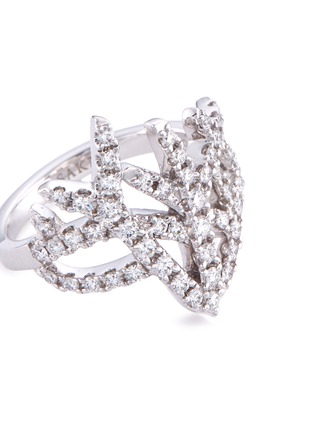 Detail View - Click To Enlarge - TASAKI - 'Coral' diamond 18k white gold ring