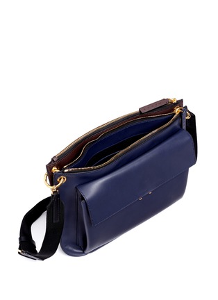 Detail View - Click To Enlarge - MARNI - 'Bandoleer' detachable pouch leather shoulder bag