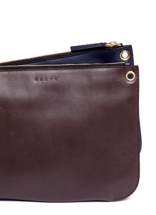  - MARNI - 'Bandoleer' detachable pouch leather shoulder bag