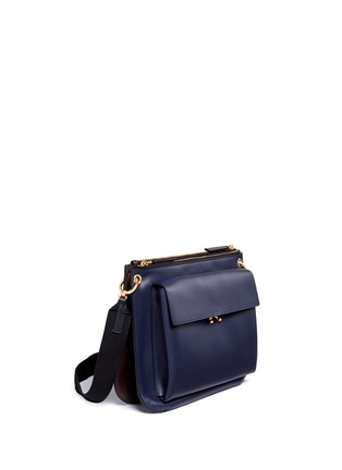 Front View - Click To Enlarge - MARNI - 'Bandoleer' detachable pouch leather shoulder bag
