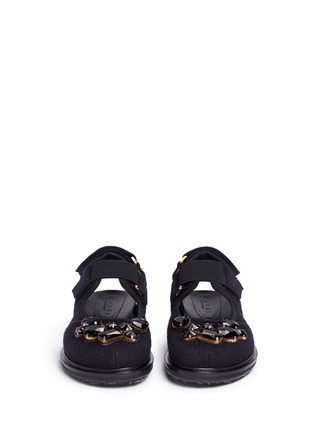 Front View - Click To Enlarge - MARNI - 'Fussbett' jewelled felt sandals