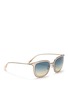 Figure View - Click To Enlarge - OLIVER PEOPLES - 'Anetta' acetate temple metal square sunglasses