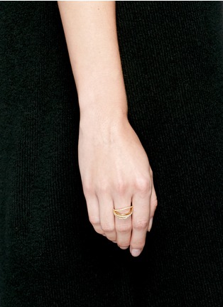 Figure View - Click To Enlarge - PHYNE BY PAIGE NOVICK - Lily' 18k gold diamond pavé curved line ring
