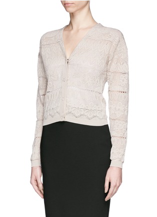 Front View - Click To Enlarge - LANVIN - V-neck lace knit cardigan
