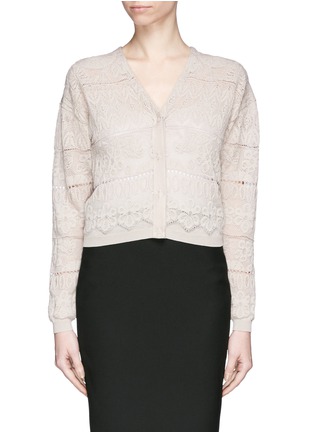 Main View - Click To Enlarge - LANVIN - V-neck lace knit cardigan