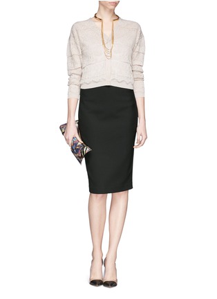 Figure View - Click To Enlarge - LANVIN - V-neck lace knit cardigan