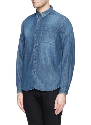 Front View - Click To Enlarge - WHITE MOUNTAINEERING - Patch pocket cotton denim shirt