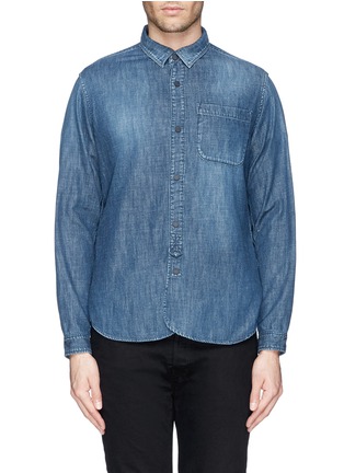 Main View - Click To Enlarge - WHITE MOUNTAINEERING - Patch pocket cotton denim shirt