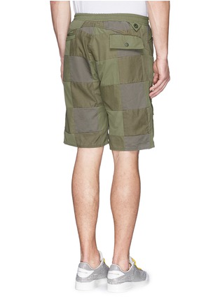 Back View - Click To Enlarge - WHITE MOUNTAINEERING - Patchwork cotton-tencel cargo shorts