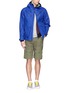 Figure View - Click To Enlarge - WHITE MOUNTAINEERING - Patchwork cotton-tencel cargo shorts