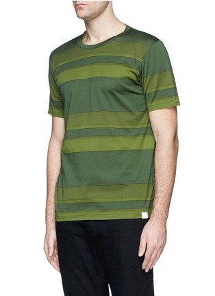 Front View - Click To Enlarge - WHITE MOUNTAINEERING - Stripe cotton jersey T-shirt