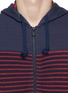 Detail View - Click To Enlarge - WHITE MOUNTAINEERING - Bengal stripe cotton French terry jacket