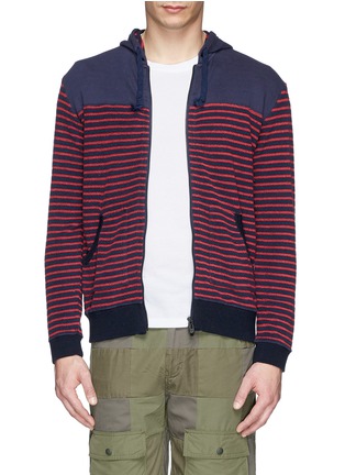 Main View - Click To Enlarge - WHITE MOUNTAINEERING - Bengal stripe cotton French terry jacket
