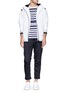 Figure View - Click To Enlarge - WHITE MOUNTAINEERING - Graphic print stripe T-shirt