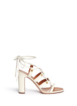 Main View - Click To Enlarge - VALENTINO GARAVANI - 'Rockstud' leather lace-up sandals