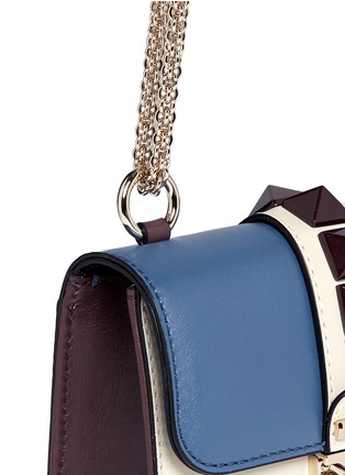 Detail View - Click To Enlarge - VALENTINO GARAVANI - 'Rockstud Lock' mini leather chain bag