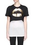 Main View - Click To Enlarge - MARKUS LUPFER - 'Lara Lip' foil print cropped T-shirt