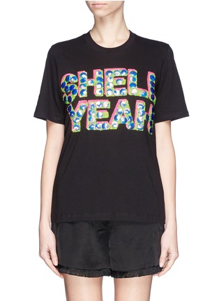 Main View - Click To Enlarge - MARKUS LUPFER - 'Shell Yeah Embroidery' Alex T-shirt