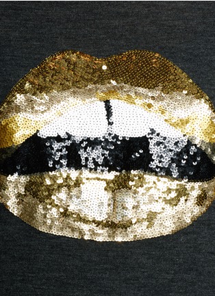 Detail View - Click To Enlarge - MARKUS LUPFER - 'Metallic ombré seuqin lip' Natalie sweater