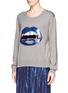 Front View - Click To Enlarge - MARKUS LUPFER - 'Iridescent Lara Lip' sequin Joey sweater
