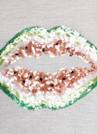 Detail View - Click To Enlarge - MARKUS LUPFER - 'Watermelon Smacker Lip' sequin Natalie sweater