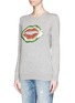 Front View - Click To Enlarge - MARKUS LUPFER - 'Watermelon Smacker Lip' sequin Natalie sweater