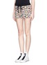 Front View - Click To Enlarge - MARKUS LUPFER - 'Neon Scribble Lip' print shorts