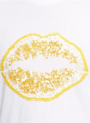 Detail View - Click To Enlarge - MARKUS LUPFER - 'Lemon Smacker Lip' sequin Alex T-Shirt