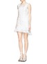 Figure View - Click To Enlarge - KTZ - Embroidery zip front flare shift dress