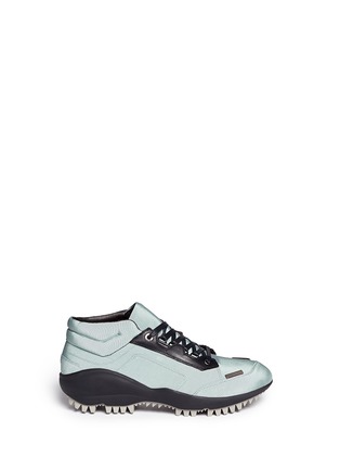 Main View - Click To Enlarge - LANVIN - Leather trim satin twill sneakers