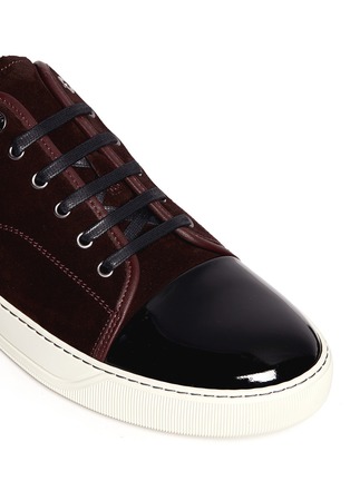 Detail View - Click To Enlarge - LANVIN - Suede and patent leather sneakers