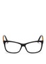 Main View - Click To Enlarge - GUCCI - Gold plated lattice temple acetate optical glasses
