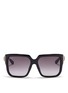 Main View - Click To Enlarge - GUCCI - Horsebit hinge chunky square sunglasses