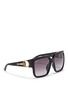 Figure View - Click To Enlarge - GUCCI - Horsebit hinge chunky square sunglasses
