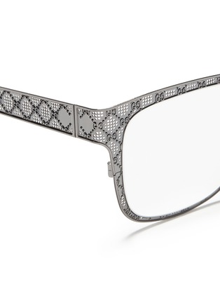 Detail View - Click To Enlarge - GUCCI - Monogram metal perforation optical glasses