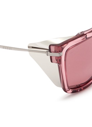Detail View - Click To Enlarge - GUCCI - Metal blinkers acetate sunglasses