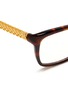 Detail View - Click To Enlarge - GUCCI - Gold plated lattice temple acetate optical glasses