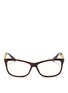 Main View - Click To Enlarge - GUCCI - Gold plated lattice temple acetate optical glasses