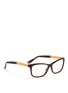 Figure View - Click To Enlarge - GUCCI - Gold plated lattice temple acetate optical glasses
