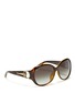 Figure View - Click To Enlarge - GUCCI - Horsebit hinge round acetate sunglasses