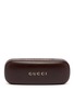 Detail View - Click To Enlarge - GUCCI - Monogram chequerboard metal optical glasses