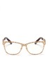 Main View - Click To Enlarge - GUCCI - Monogram chequerboard metal optical glasses