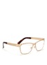 Figure View - Click To Enlarge - GUCCI - Monogram chequerboard metal optical glasses