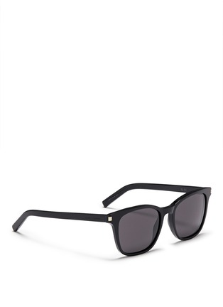 Figure View - Click To Enlarge - SAINT LAURENT - Slim acetate square sunglasses