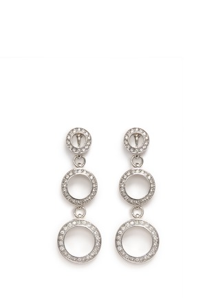 Main View - Click To Enlarge - KENNETH JAY LANE - Glass crystal circle drop clip earrings